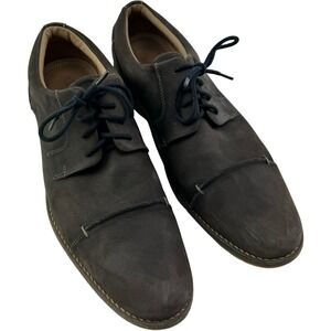 Belvedere Paris Stone Brown Cap Toe Leather Lace Up Dress Shoes Mens Size 11 D